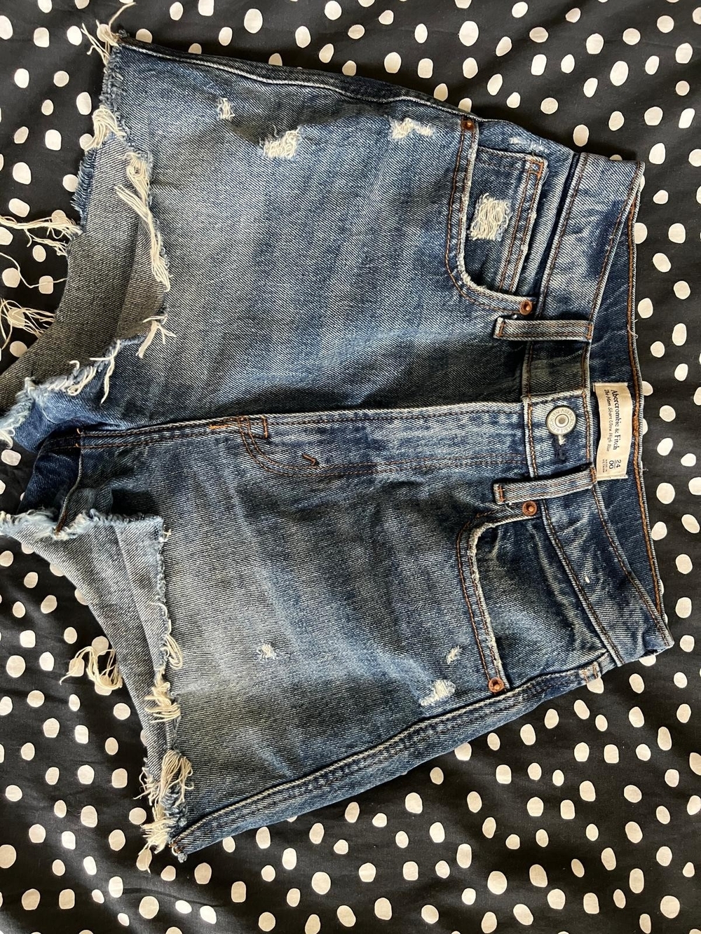 Abercrombie & Fitch Distressed Blue Jean Shorts